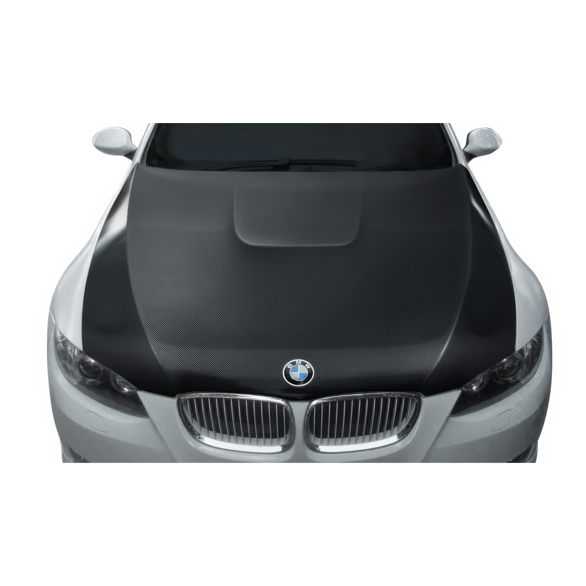 Modify your BMW 3-Series 2007 with our Exterior/Hoods - Top down view of the BMW hood at a flat angle