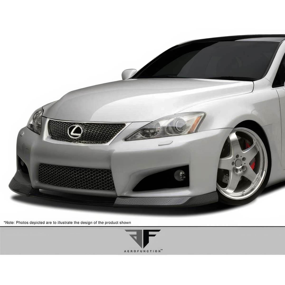 Modify your Lexus IS F 2008 with our Exterior/Front Bumpers or Lips - Front angle view of carbon fiber spoiler