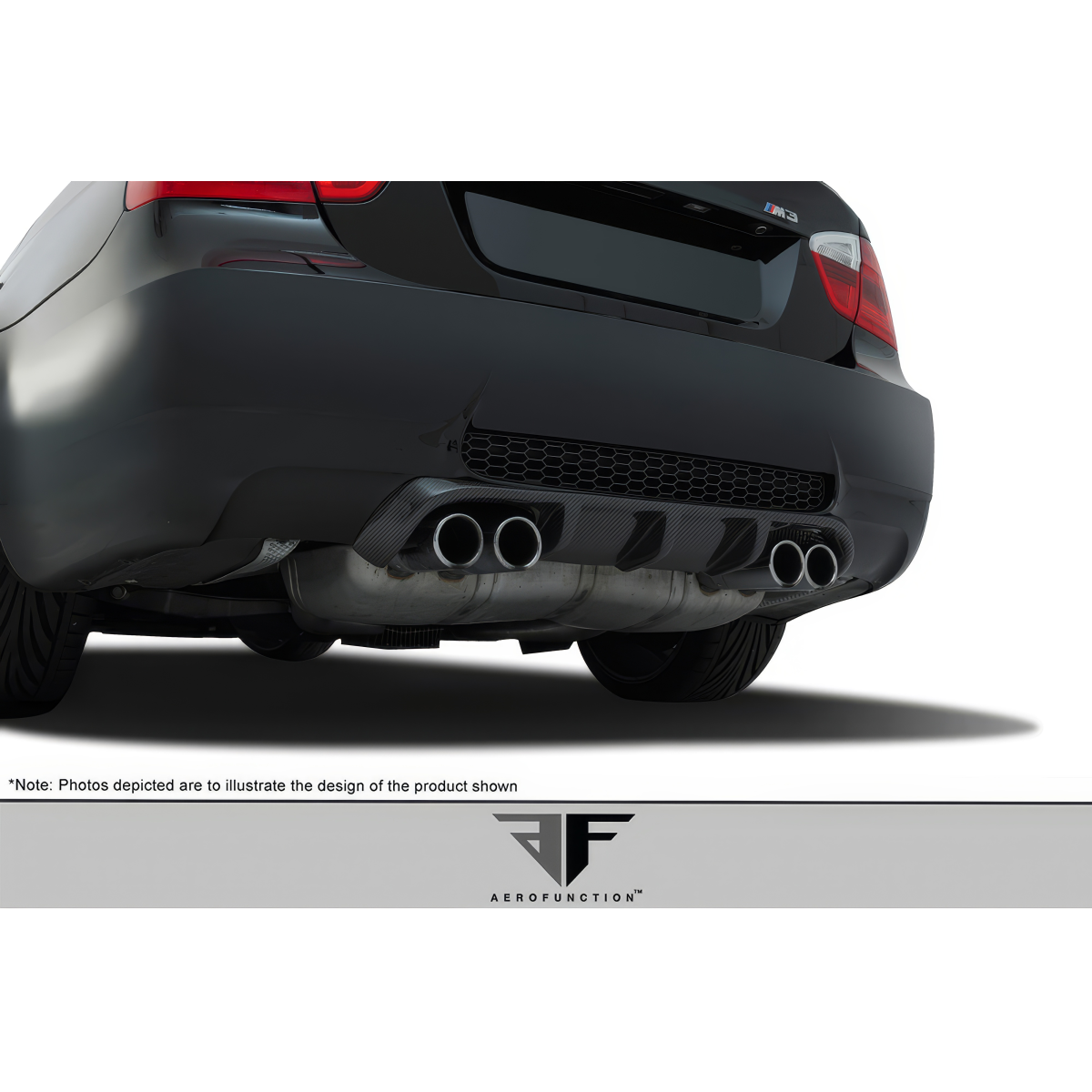 Modify your BMW M3 2008 with our Exterior/Diffusers - Low angle view of rear diffuser and exhaust tips