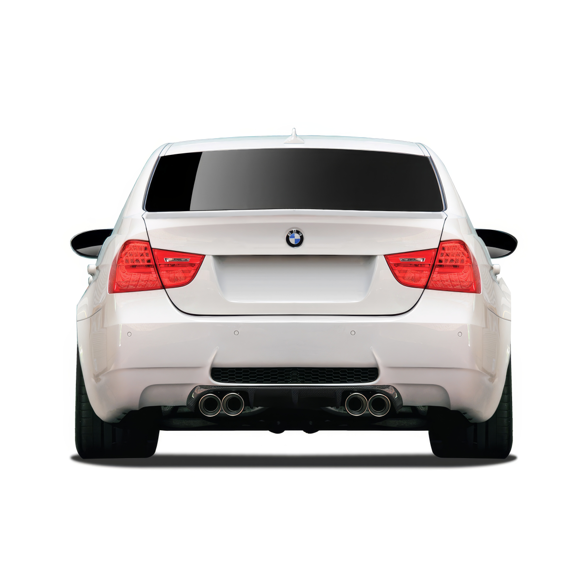 Modify your BMW M3 2008 with our Exterior/Diffusers - Rear view showing diffuser at a straight angle