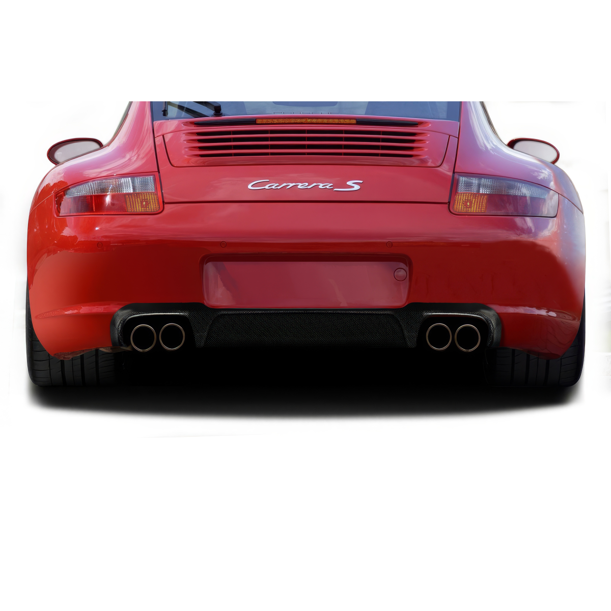 Modify your Porsche 911 2005 with our Exterior/Diffusers - Image shows rear view of car at eye level angle