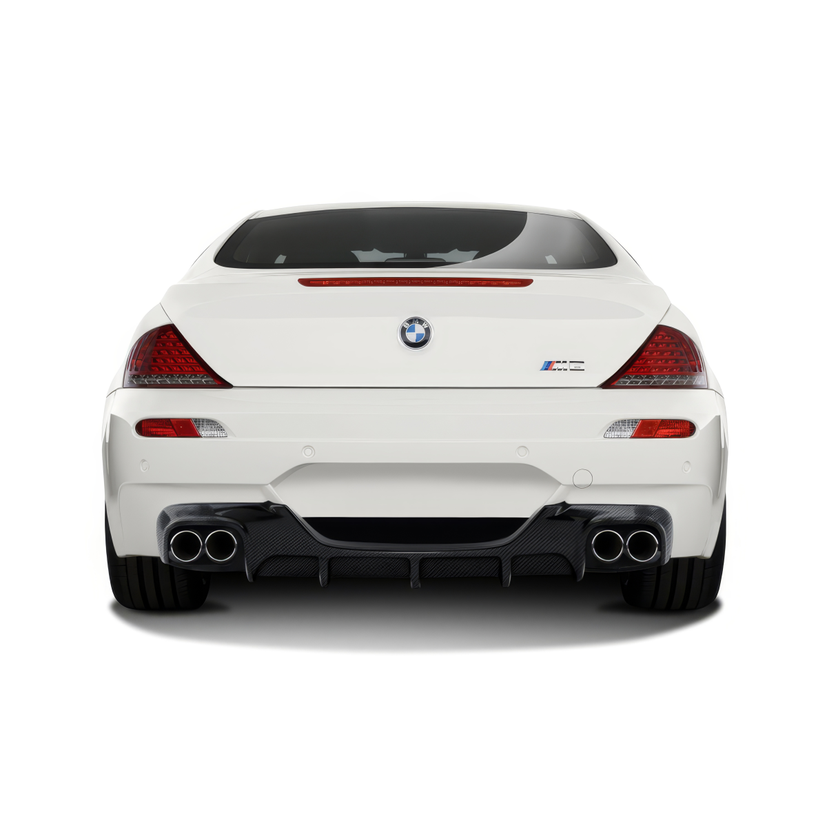 Modify your BMW 6-Series 2006 with our Exterior/Diffusers - Rear view of the car captured at eye level