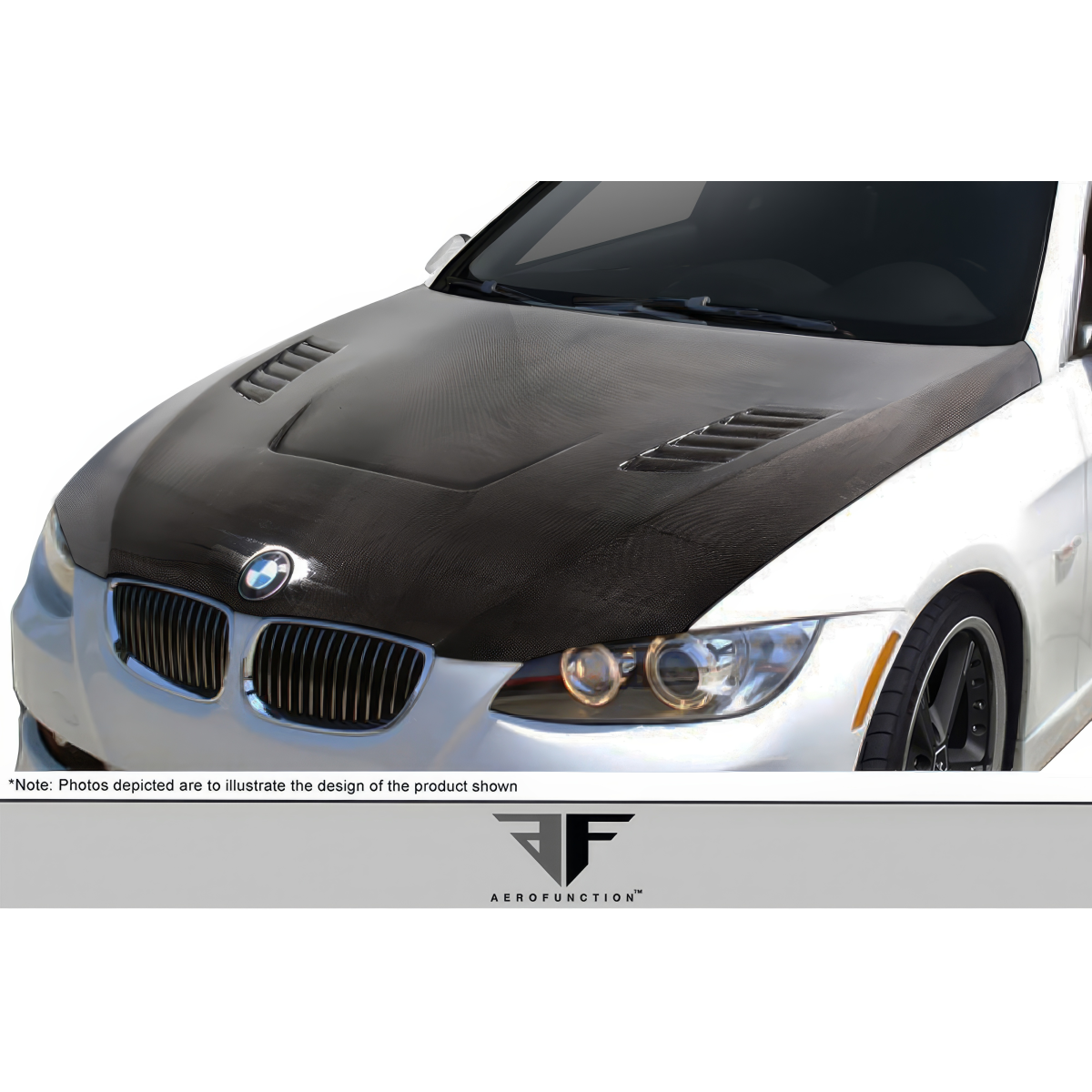 Modify your BMW 3-Series 2007 with our Exterior/Hoods - Hood displayed from a front angle