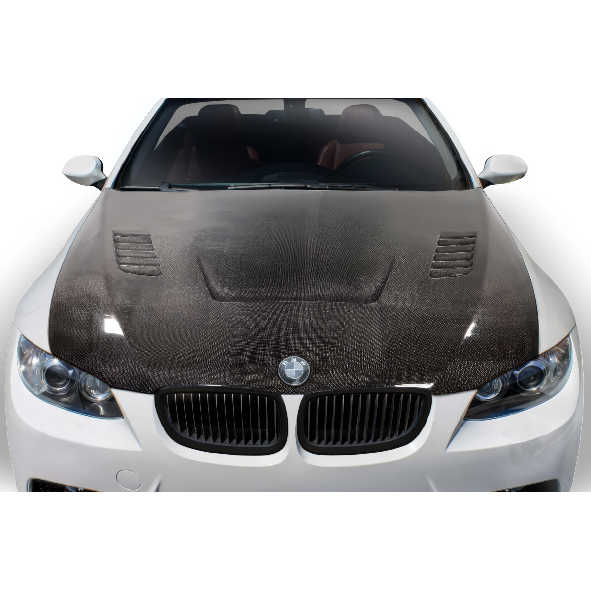 Modify your BMW 3-Series 2007 with our Exterior/Hoods - Top down view of the carbon fiber hood