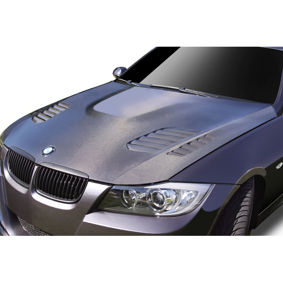 Modify your BMW 3-Series 2006 with our Exterior/Hoods - Viewed from the front at a slight angle