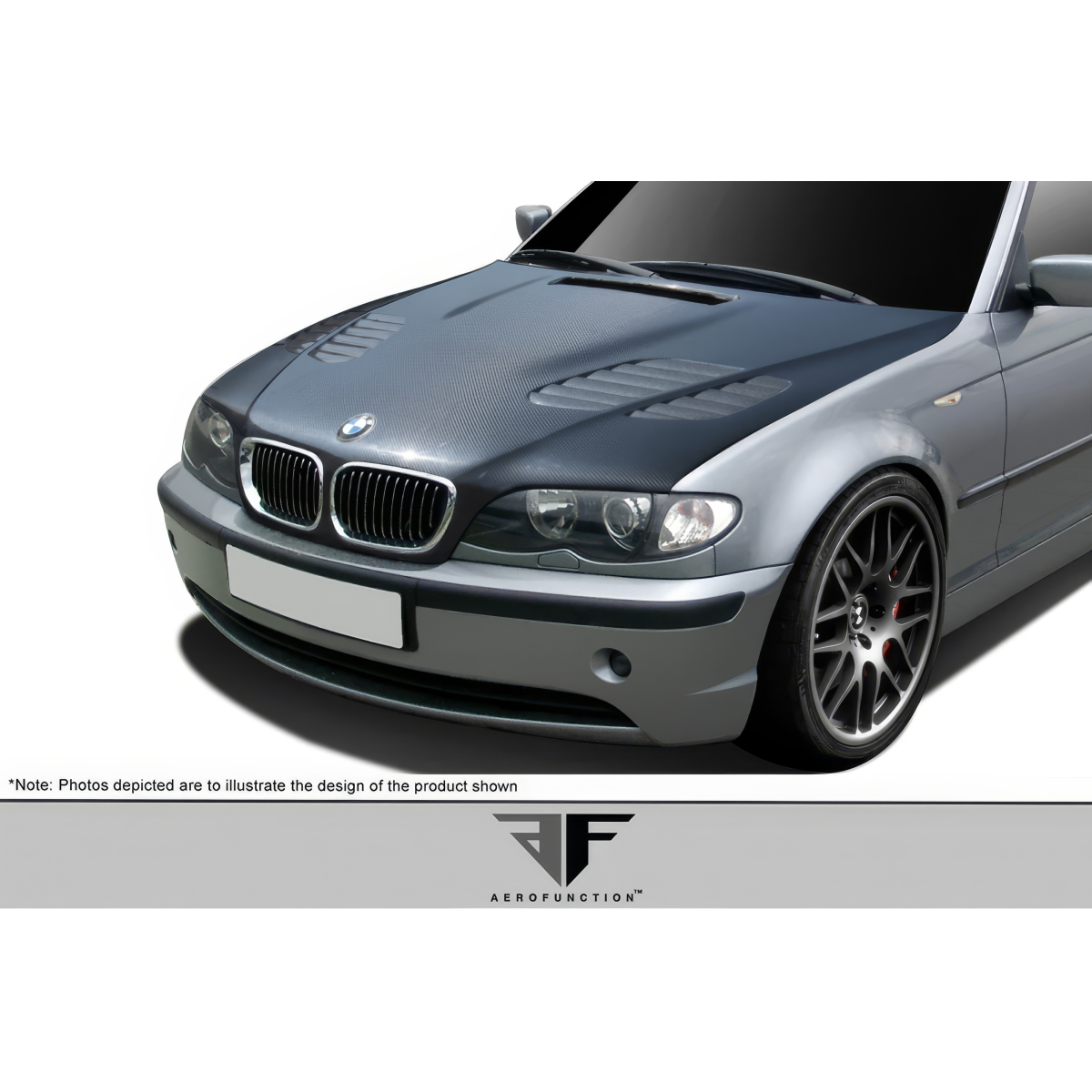 Modify your BMW 3-Series 2002 with our Exterior/Hoods - Front three quarter view of car hood