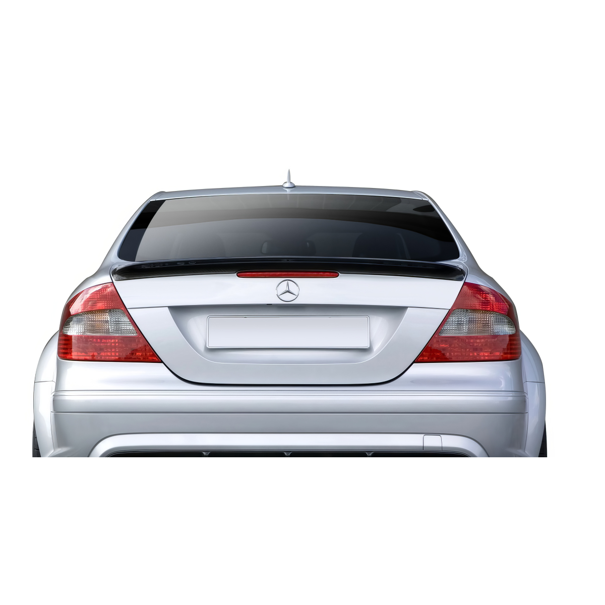 Modify your Mercedes-Benz CLK-Class 2003 with our Exterior/Wings - View from rear angle looking at trunk spoiler