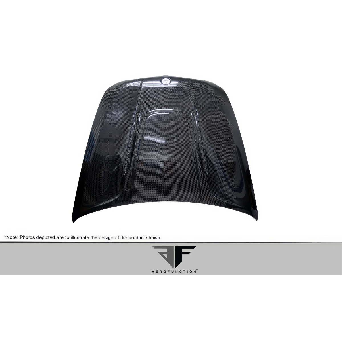 Modify your BMW X5 2008 with our Exterior/Hoods - Top view of carbon fiber hood at a straight angle