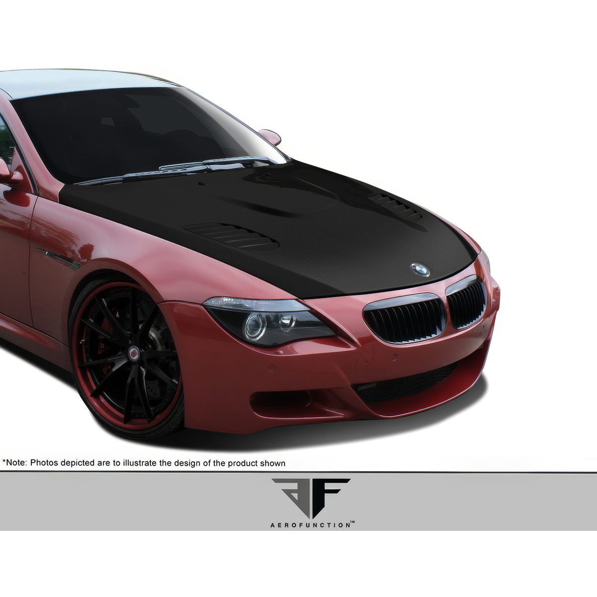 Modify your BMW 6-Series 2004 with our Exterior/Hoods - Front three quarter angle view of the hood