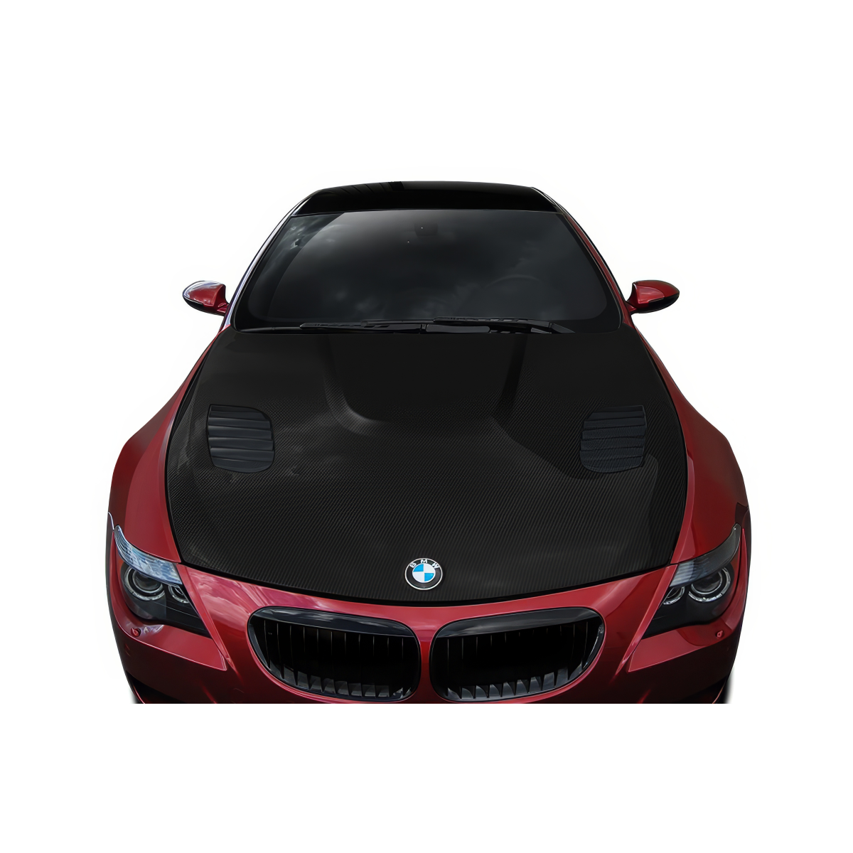 Modify your BMW 6-Series 2004 with our Exterior/Hoods - Top down view of the carbon fiber hood