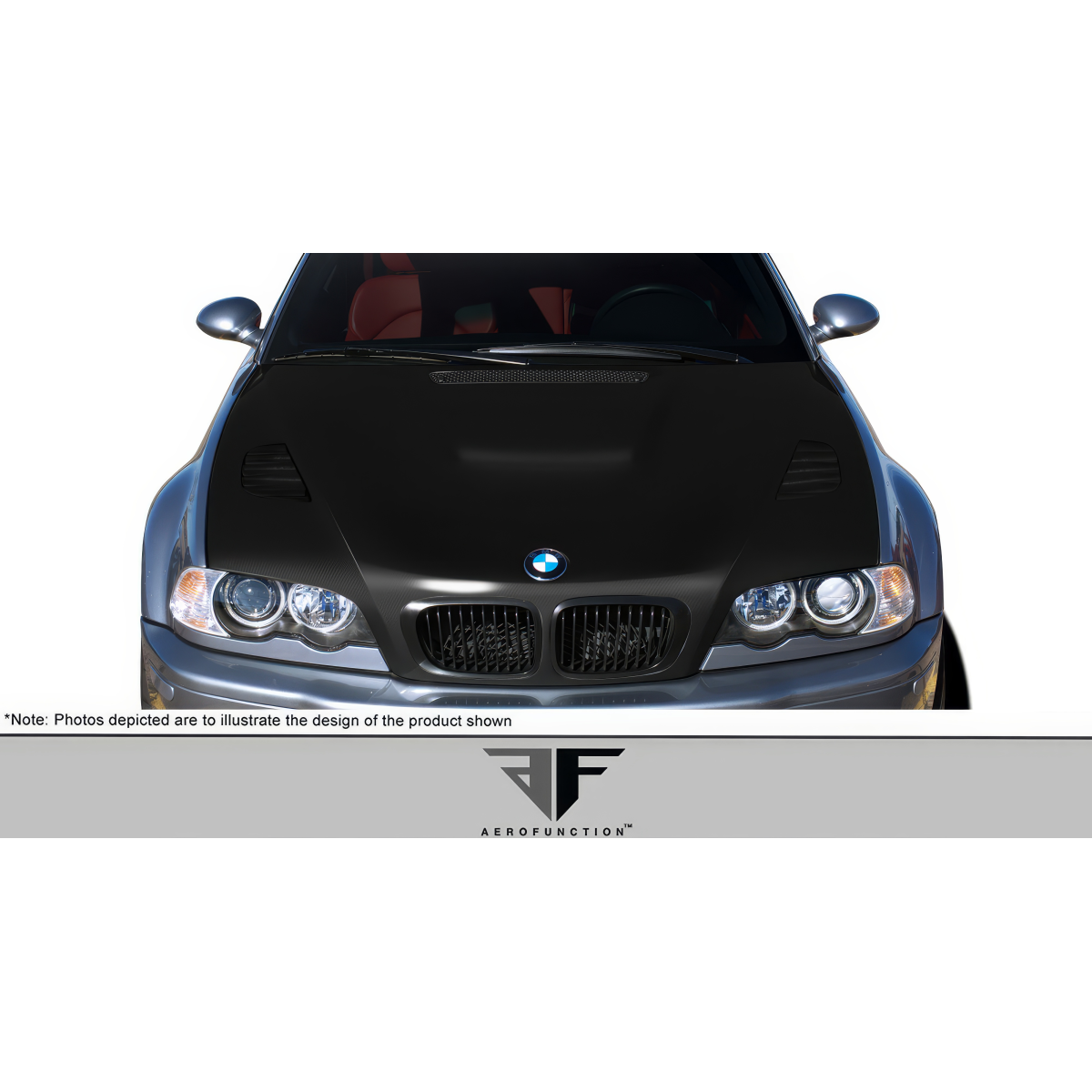 Modify your BMW M3 2001 with our Exterior/Hoods - Front angle view of the BMW M3 hood