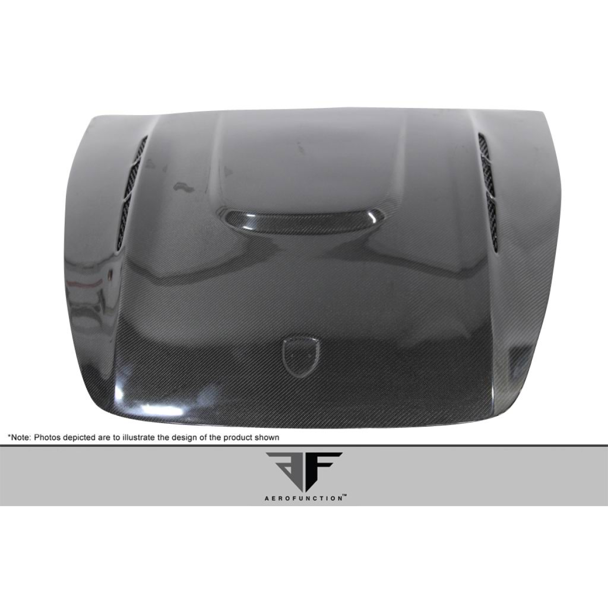 Modify your Porsche Cayenne 2011 with our Exterior/Hoods - Front view of carbon fiber hood at slight angle