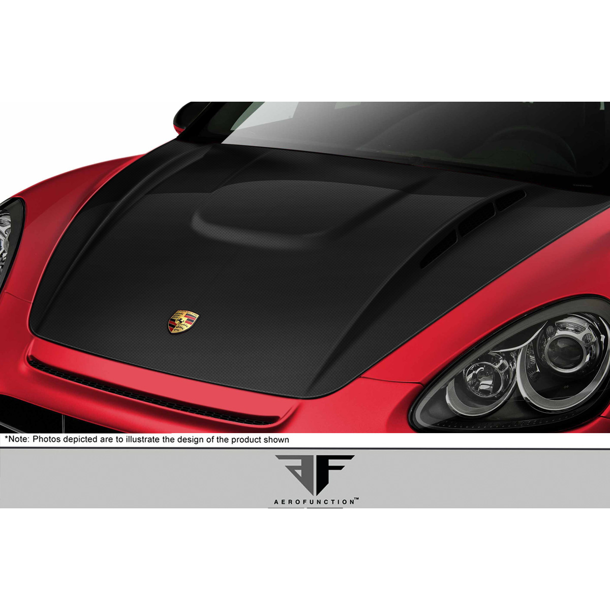 Modify your Porsche Cayenne 2011 with our Exterior/Hoods - Top down view of the car hood