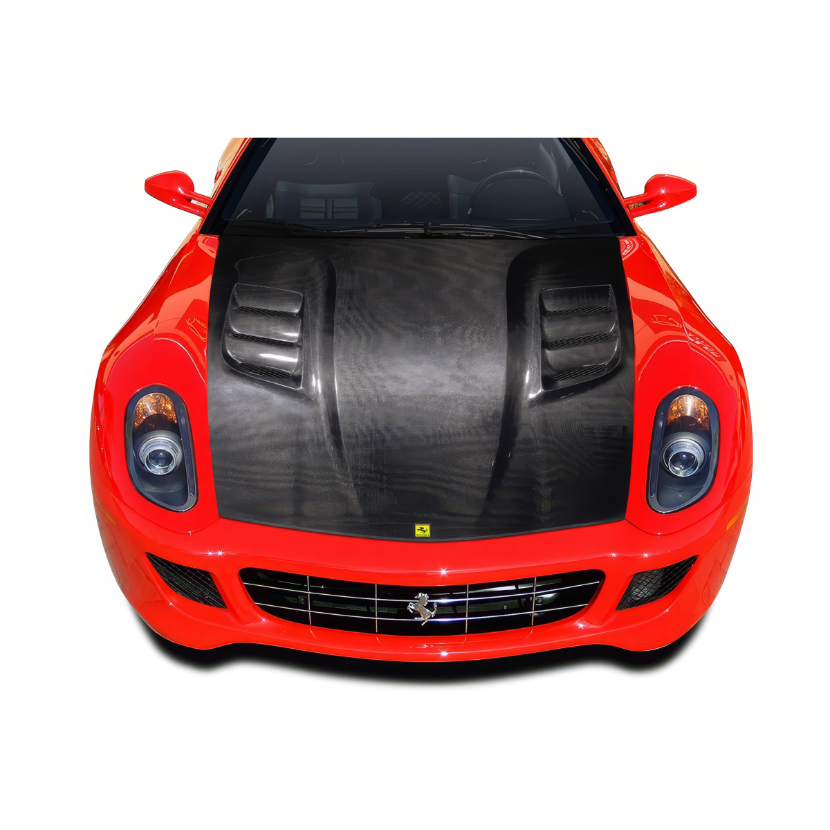 Modify your Ferrari 599 2006 with our Exterior/Hoods - Front view at a high angle of the hood