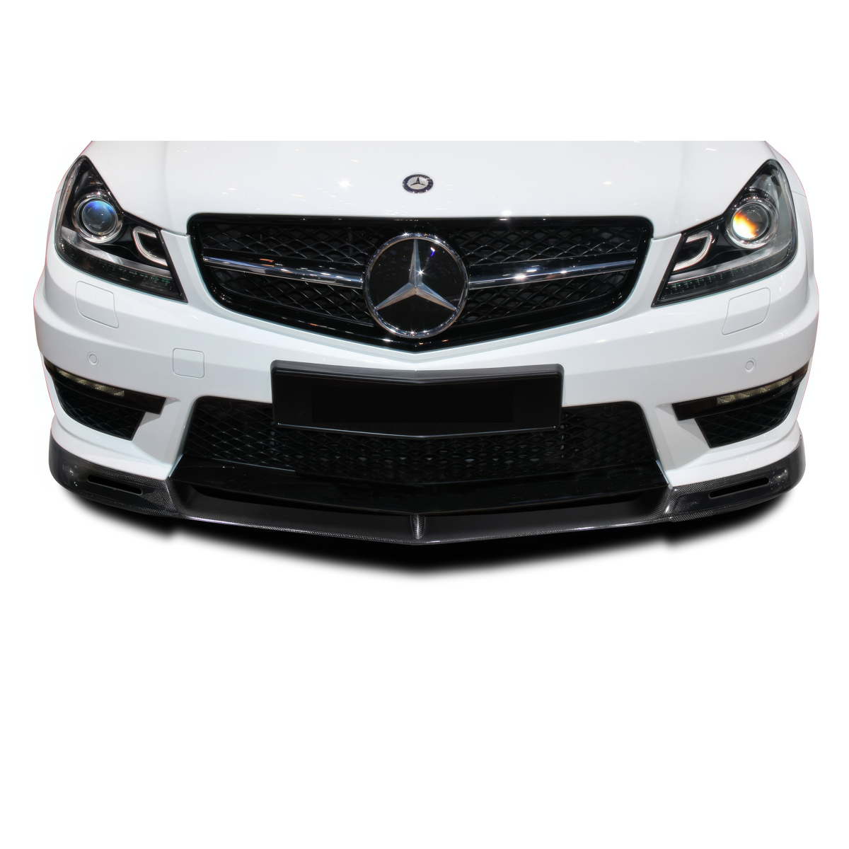 Modify your Mercedes-Benz C300 2012 with our Exterior/Wings - Front view of the bumper and spoiler