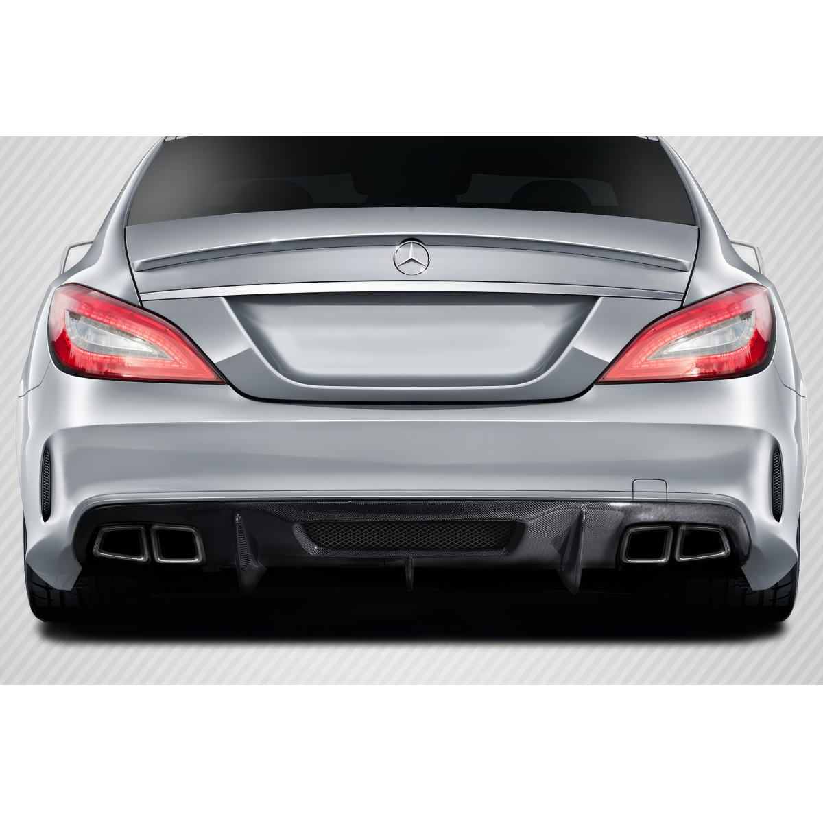 Modify your Mercedes-Benz CLS-Class 2012 with our Exterior/Diffusers - Rear view angle of car focusing on diffuser