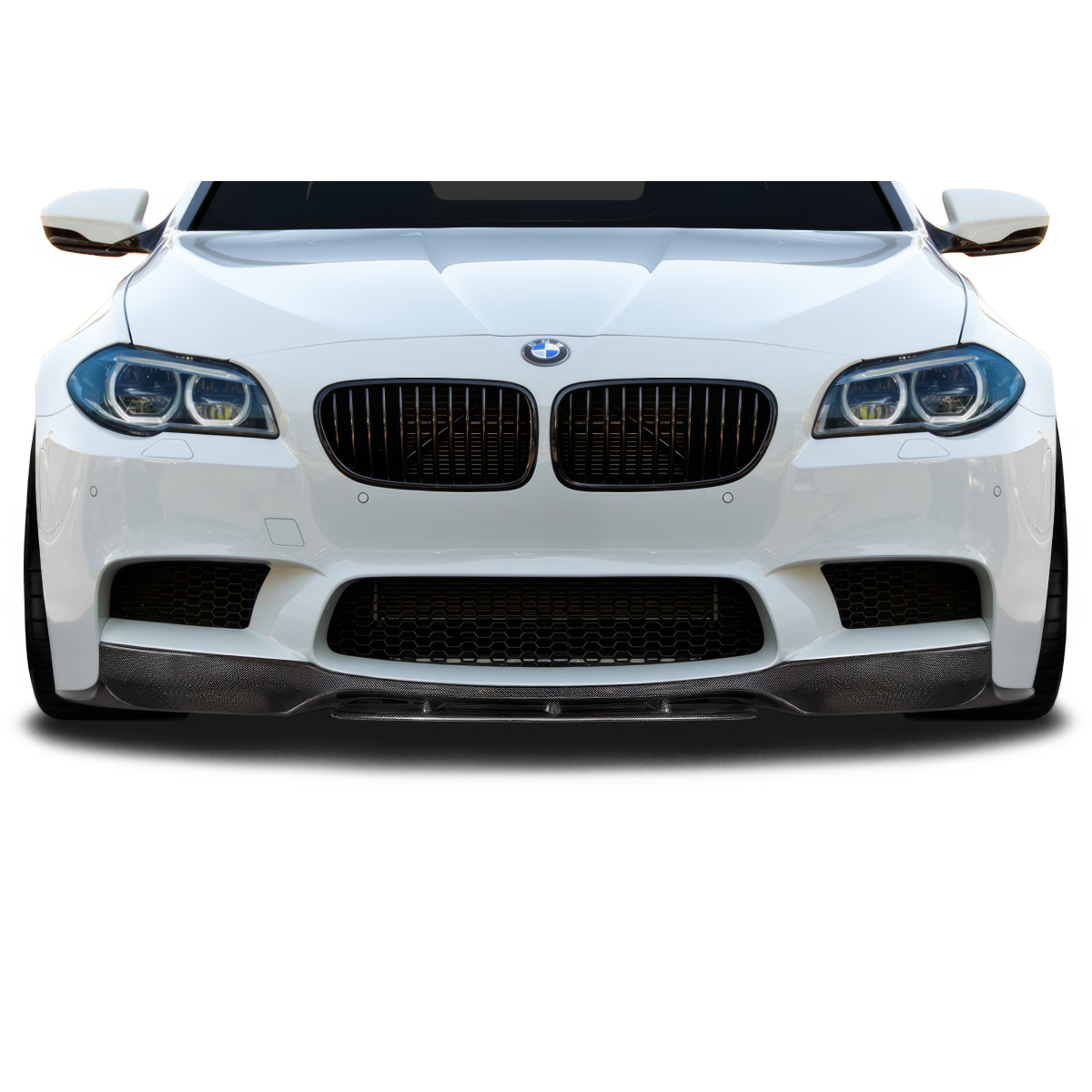 Modify your BMW 5-Series 2013 with our Exterior/Front Bumpers or Lips - Front view of the vehicle at eye level