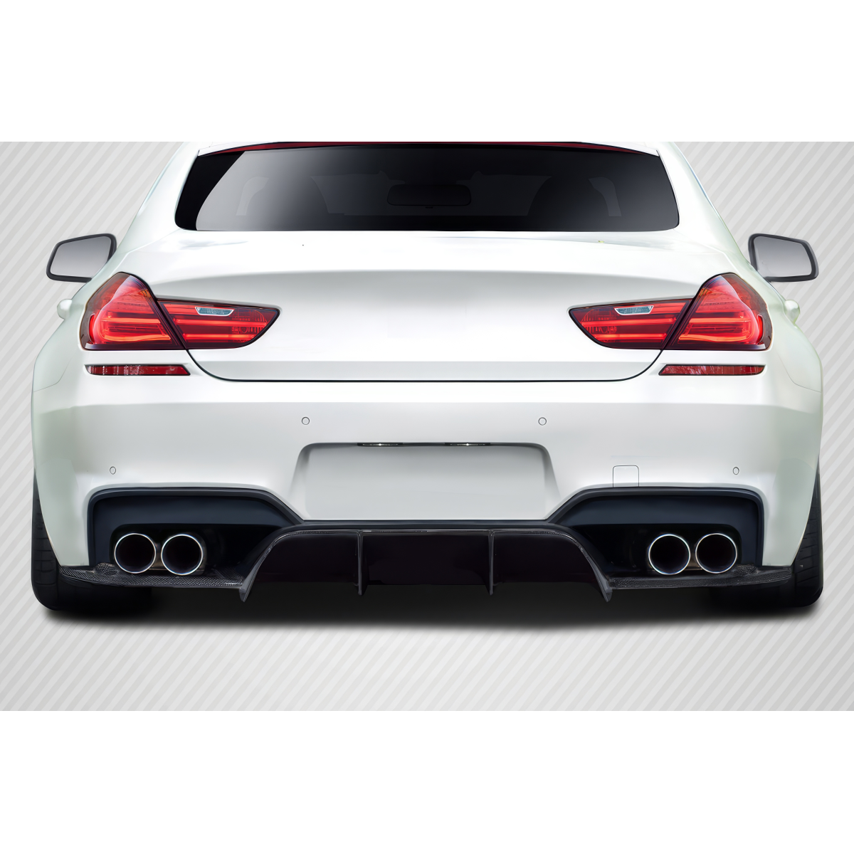 Modify your BMW M6 2012 with our Exterior/Diffusers - Rear view of car showing diffuser at low angle