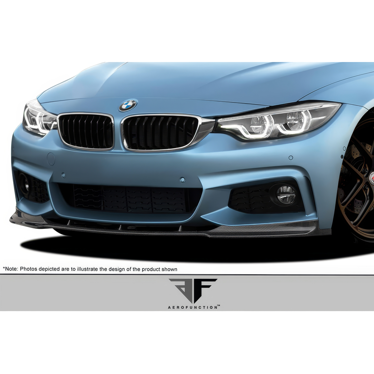 Modify your BMW 4-Series 2014 with our Exterior/Wings - Front angle view of BMW 4 Series carbon lip