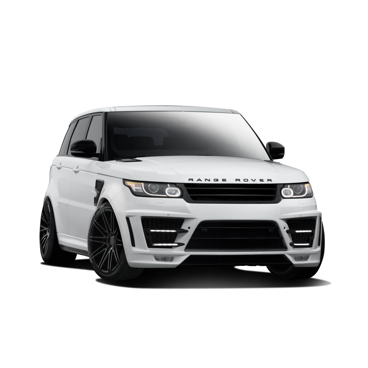 Modify your Land Rover Range Rover Sport 2014 with our Exterior/Complete Body Kits - Front angle view of vehicle showing body kit