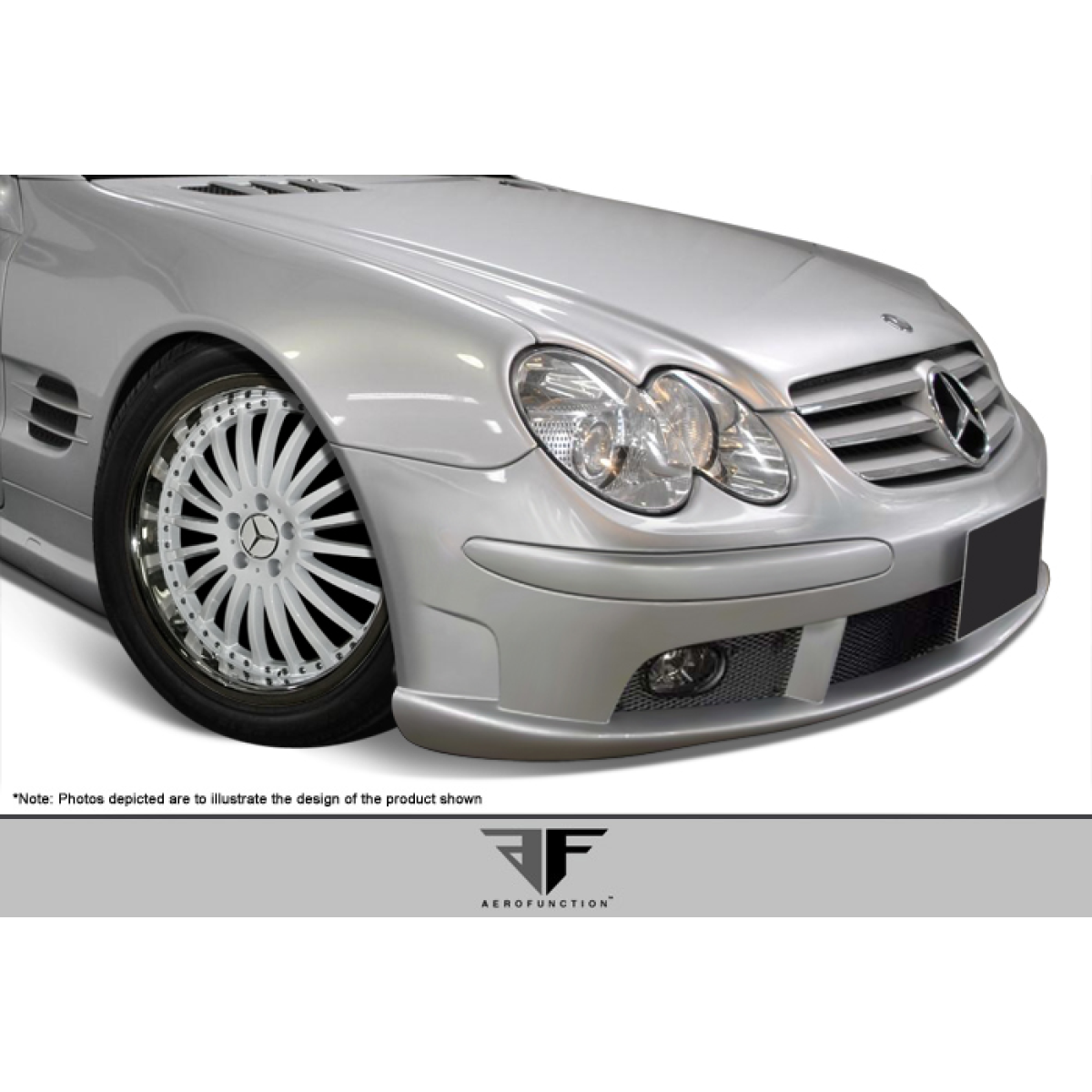 Modify your Mercedes-Benz SL-Class 2003 with our Exterior/Front Bumpers or Lips - The image shows a front three quarter view