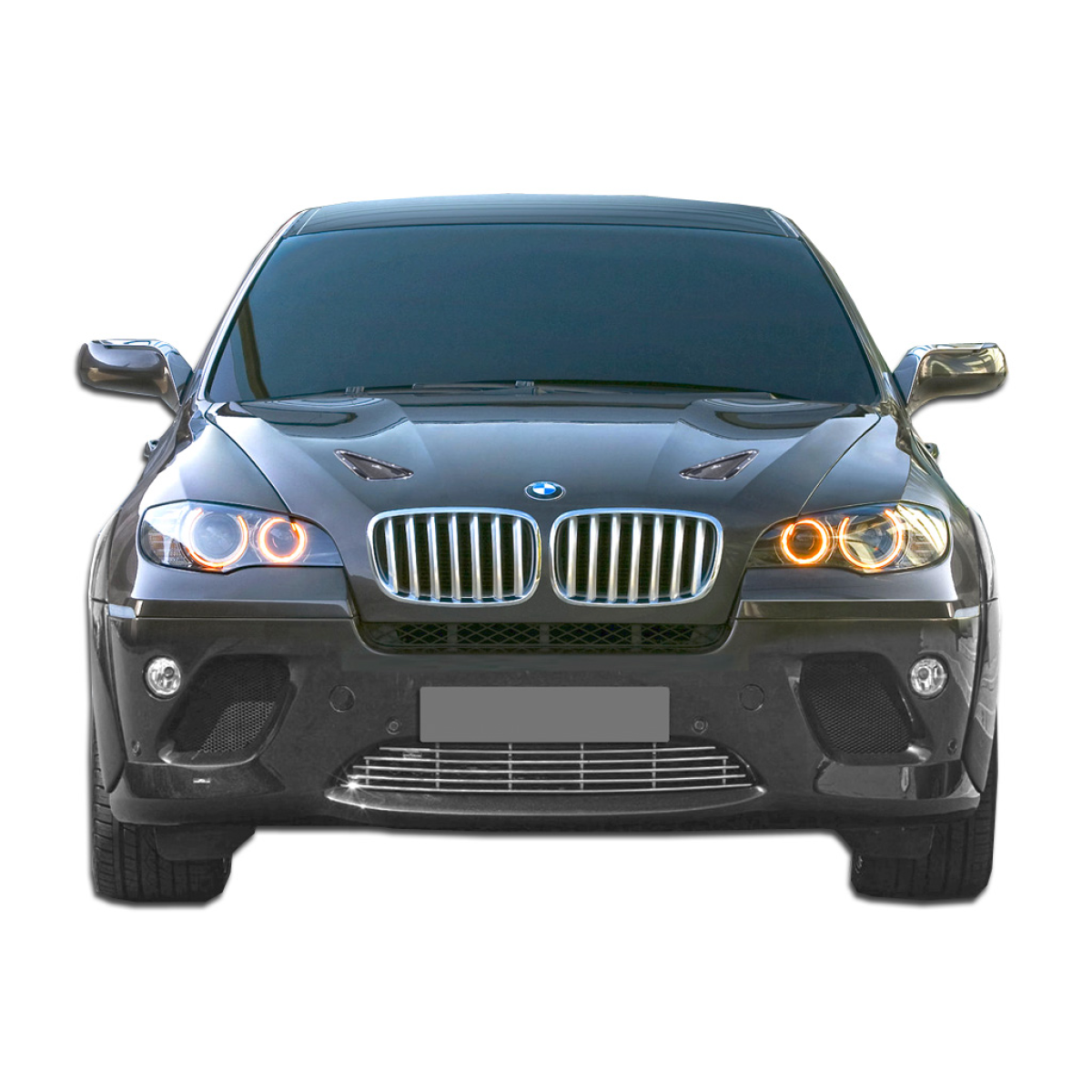 Modify your BMW 6-Series 2008 with our Exterior/Hoods - Front view of the BMW vehicle at eye level angle