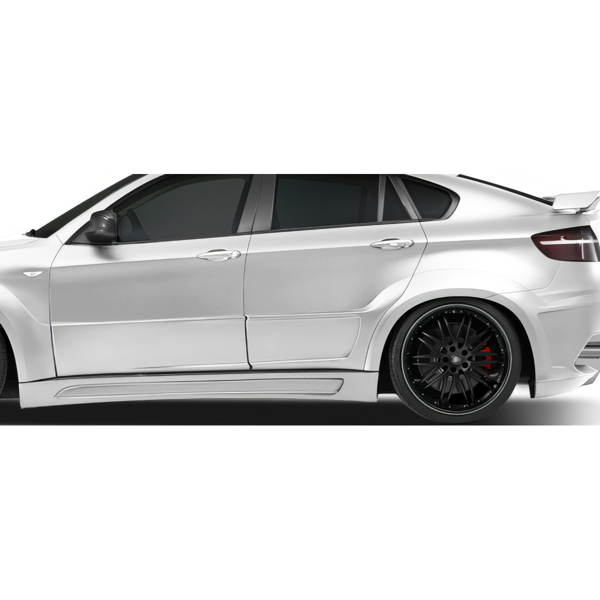 Modify your BMW X6 2008 with our Exterior/Side Skirts - Side view of car highlighting side skirts