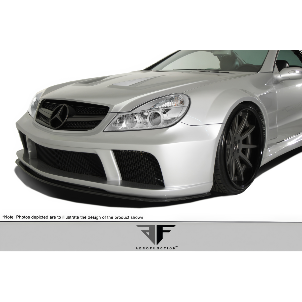 Modify your Mercedes-Benz SL-Class 2003 with our Exterior/Front Bumpers or Lips - Angled view of front bumper part from low angle