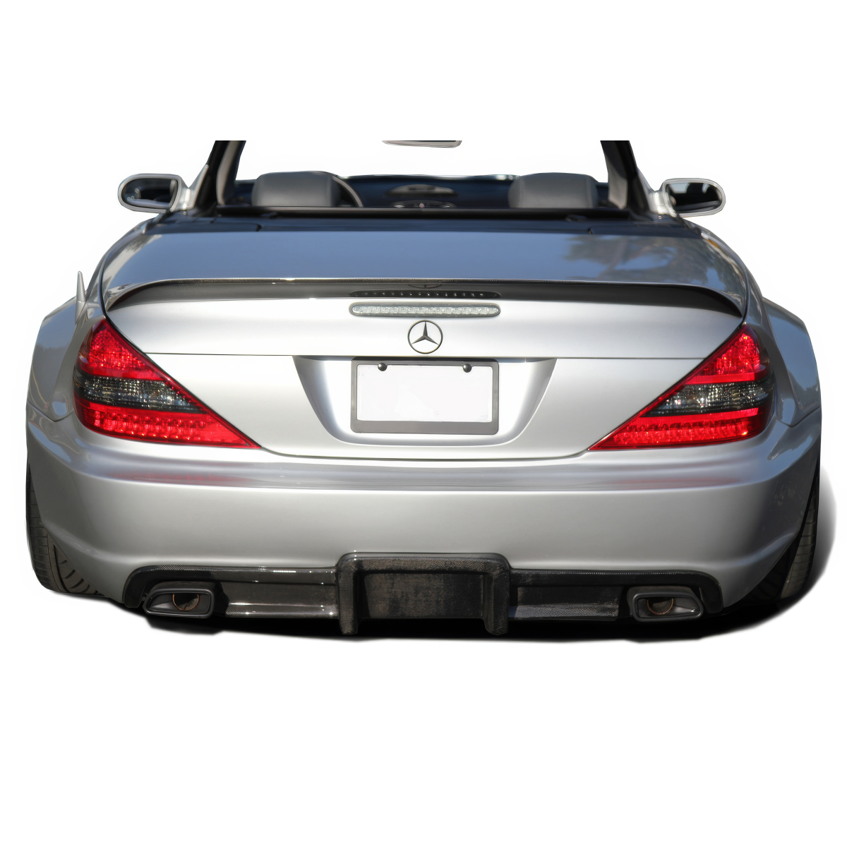 Modify your Mercedes-Benz SL-Class 2003 with our Exterior/Rear Bumpers or Lips - Rear view angle of the vehicle is shown