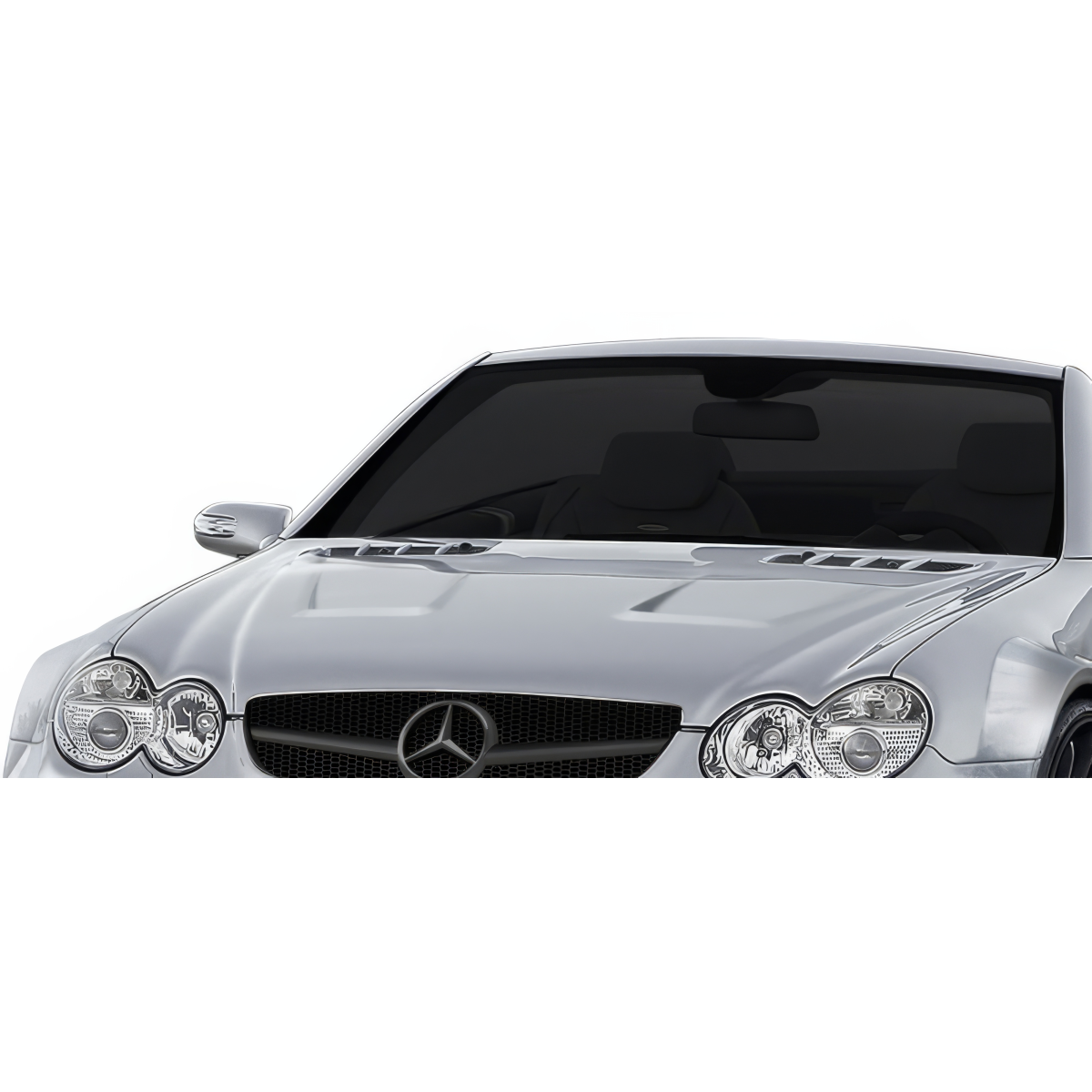 Modify your Mercedes-Benz SL-Class 2003 with our Exterior/Hoods - Front view of the Mercedes SL Class hood