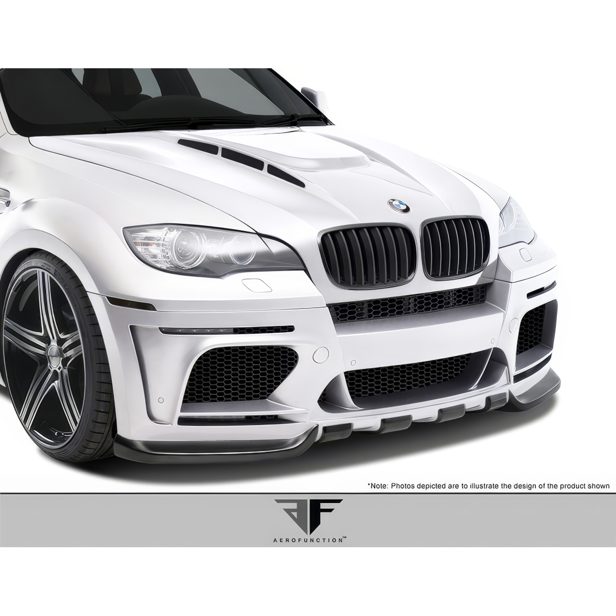 Modify your BMW X5M 2008 with our Exterior/Front Bumpers or Lips - Front angle view of BMW X5M wide body bumper