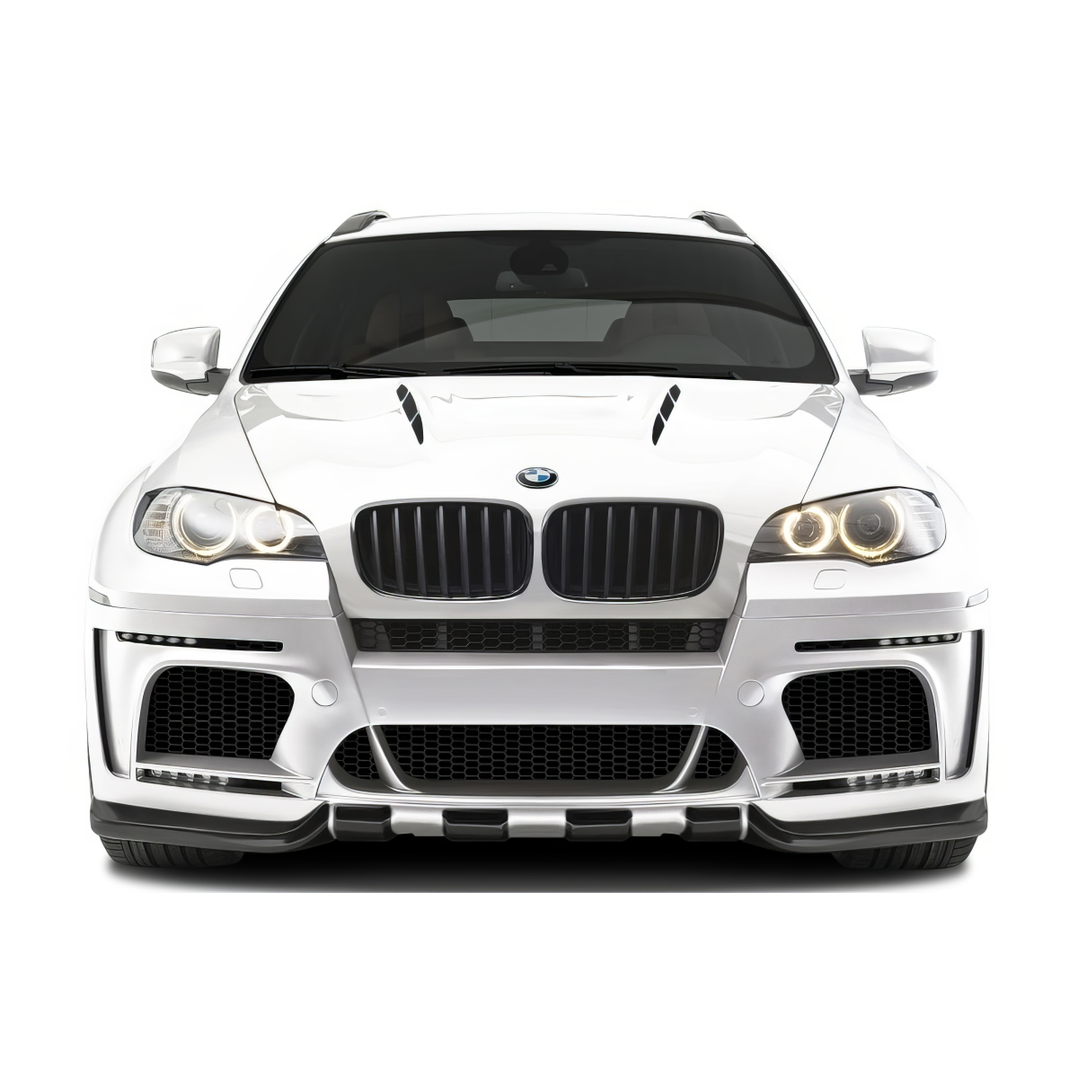 Modify your BMW X5M 2008 with our Exterior/Front Bumpers or Lips - Front view of the BMW X5M wide body bumper