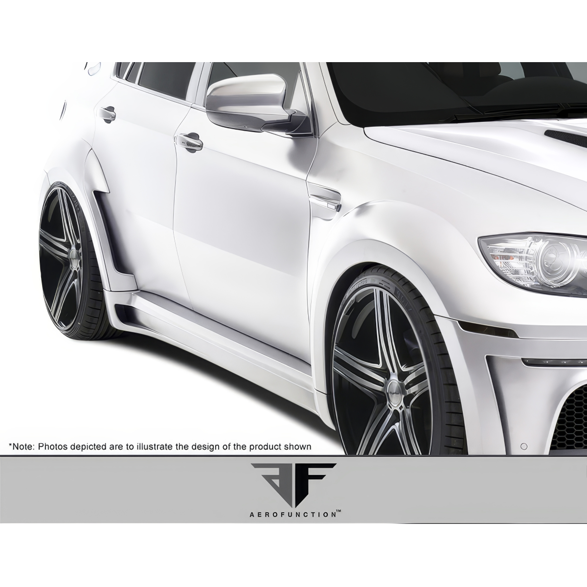 Modify your BMW X6 2008 with our Exterior/Side Skirts - Close angle view of BMW X6 side skirts