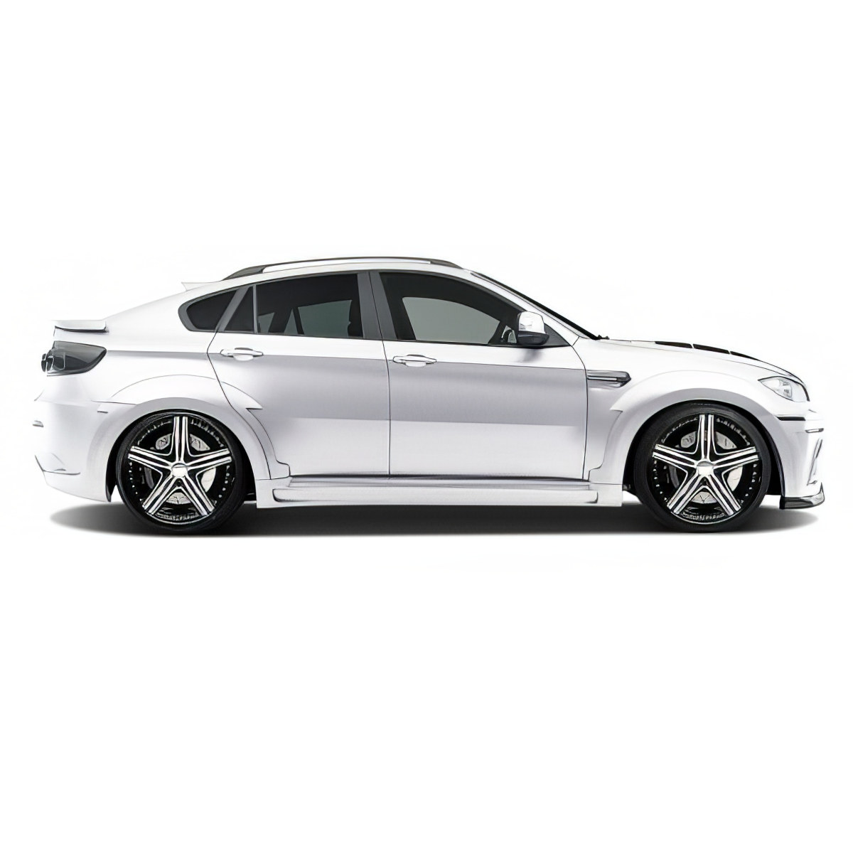 Modify your BMW X6 2008 with our Exterior/Side Skirts - Side view angle of a BMW X6