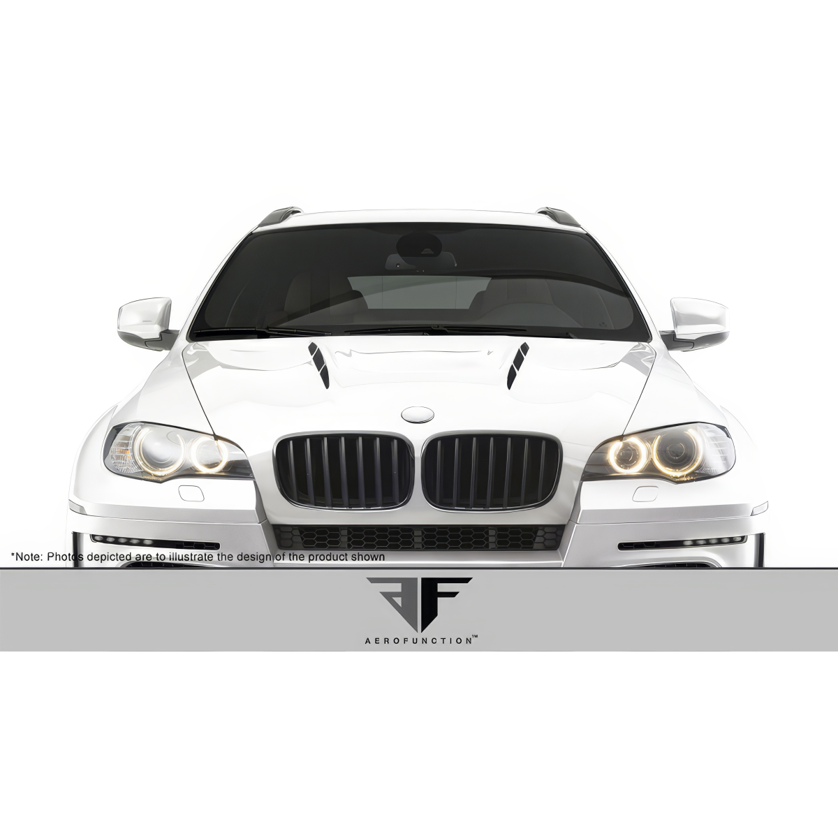 Modify your BMW X5 2008 with our Exterior/Hoods - Front view of the BMW X5 with hood design