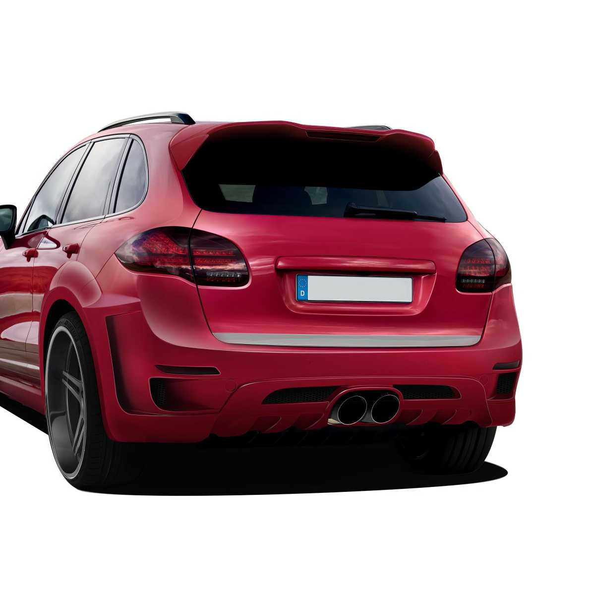 Modify your Porsche Cayenne 2011 with our Exterior/Rear Bumpers or Lips - Rear view angle of the Porsche Cayenne