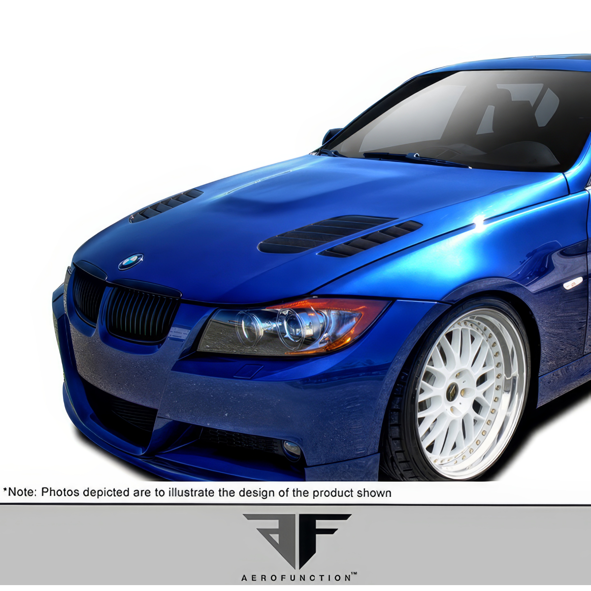 Modify your BMW 3-Series 2006 with our Exterior/Hoods - Front three quarter angle view of hood