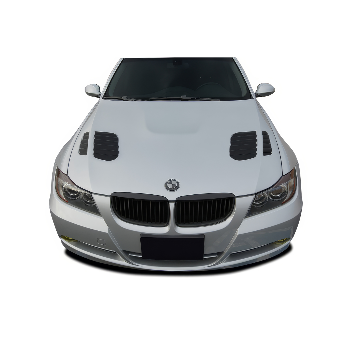 Modify your BMW 3-Series 2006 with our Exterior/Hoods - Front view of vehicle with slight downward angle