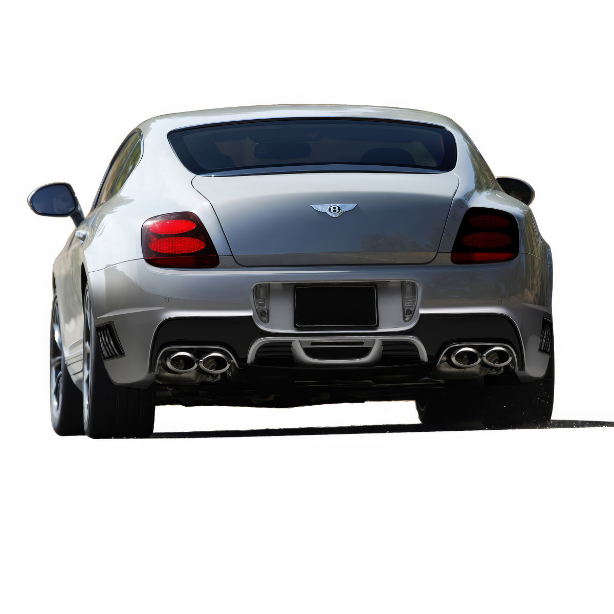 Modify your Bentley Continental 2003 with our Exterior/Rear Bumpers or Lips - Image shows rear view of car at slight upward angle