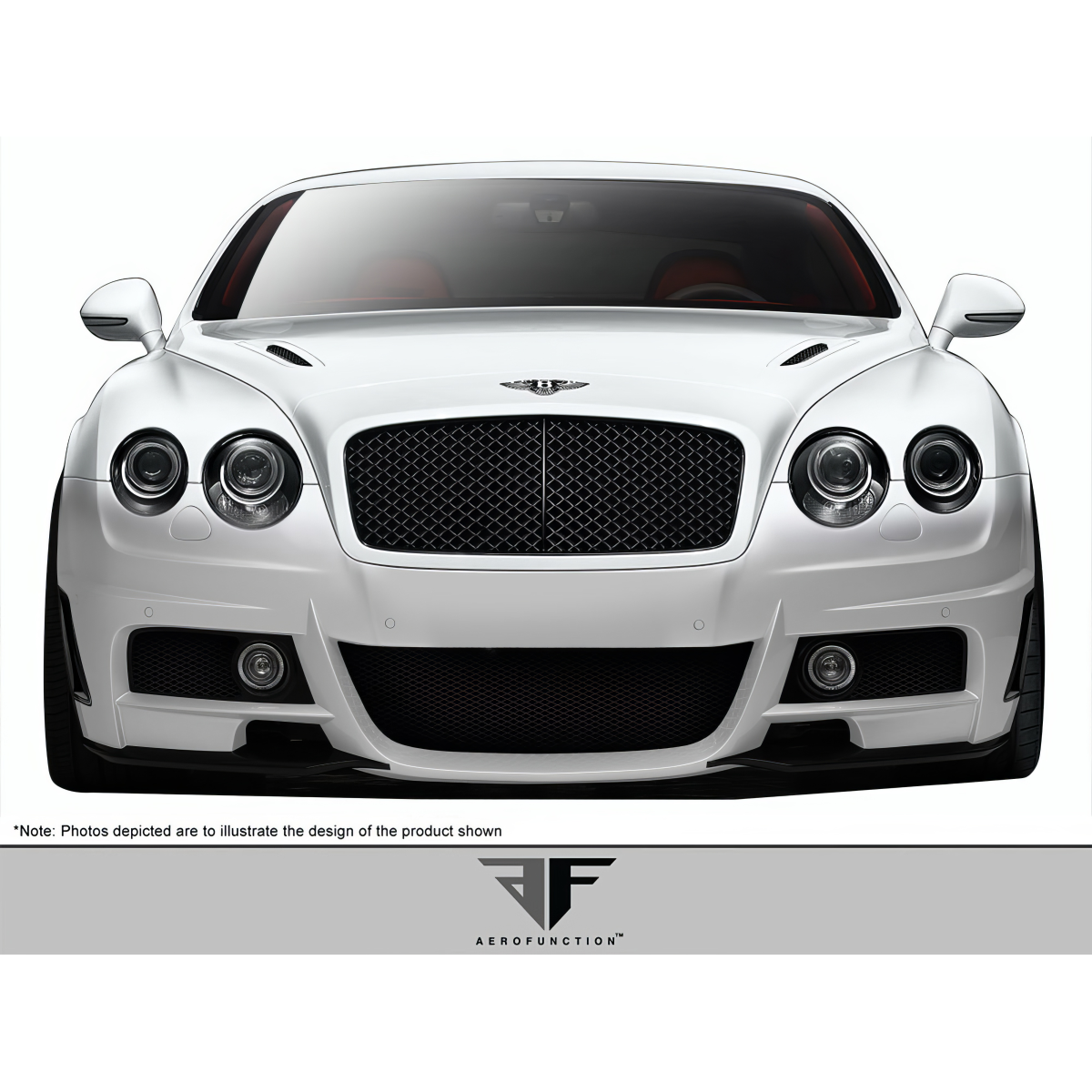 Modify your Bentley Continental 2003 with our Exterior/Complete Body Kits - Frontal view of vehicle directly facing camera