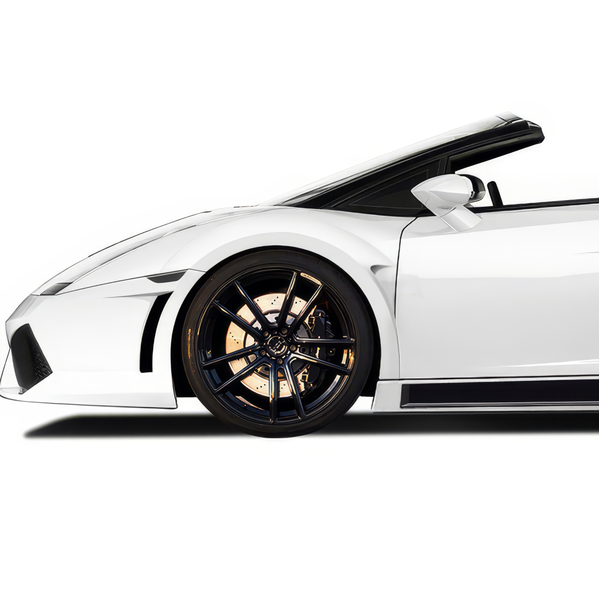 Modify your Lamborghini Gallardo 2004 with our Exterior/Fenders - Side view showing fender flares at profile angle