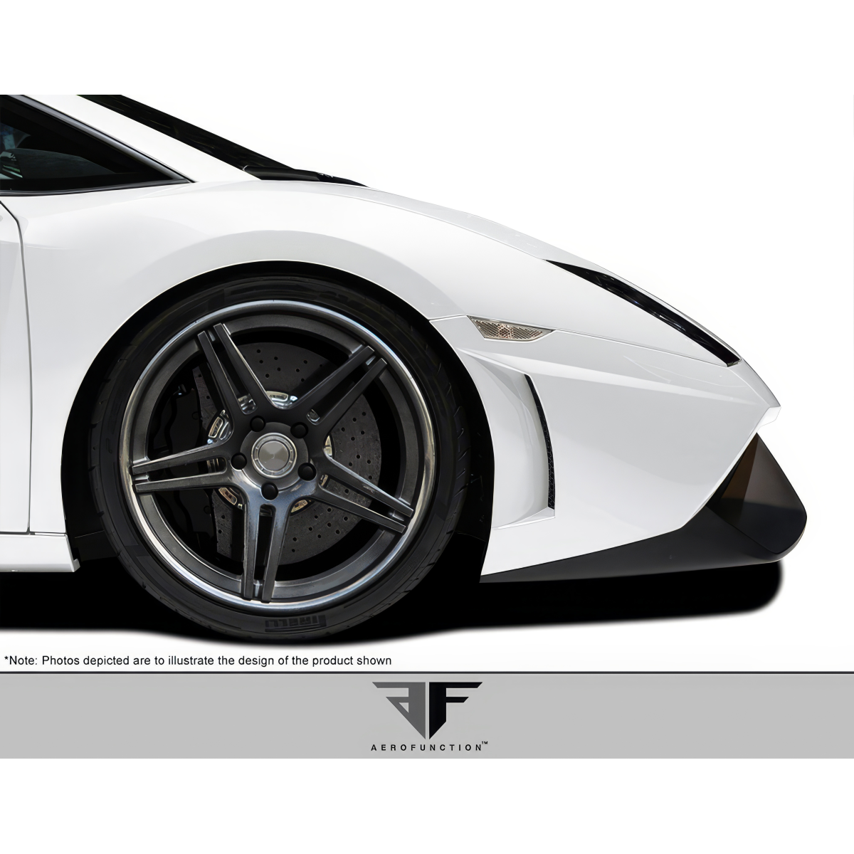 Modify your Lamborghini Gallardo 2009 with our Exterior/Front Bumpers - Side angle view of a Lamborghini Gallardo part