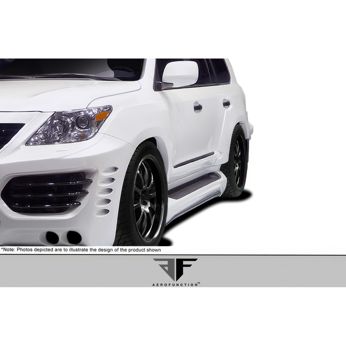 Modify your Lexus LX570 2008 with our Exterior/Side Skirts - Side angle highlighting side skirt design