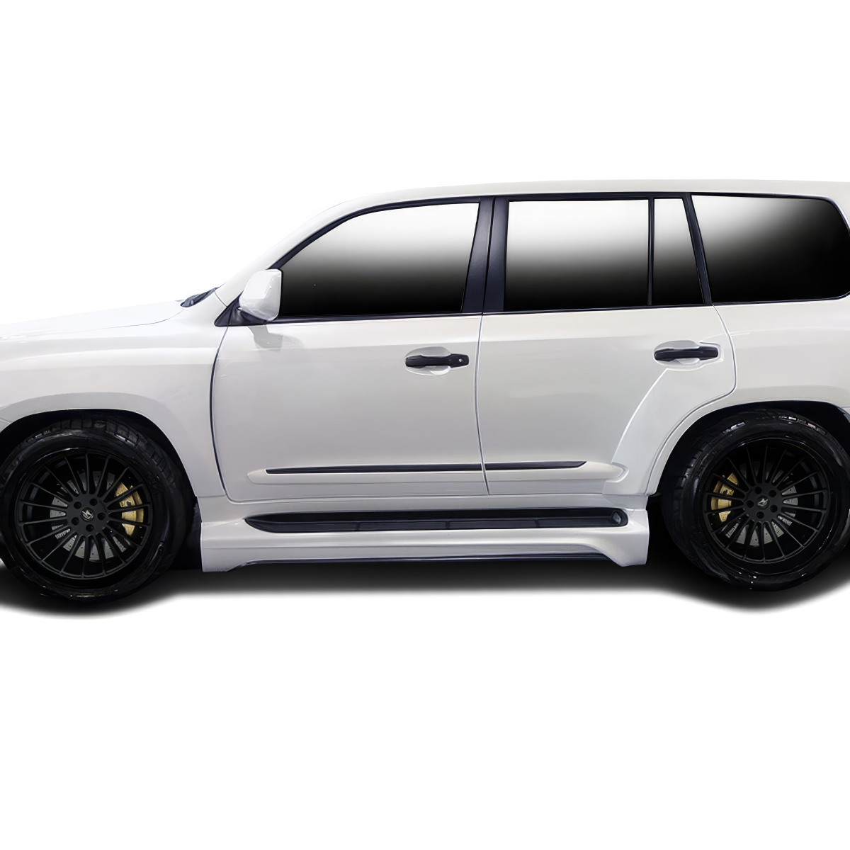 Modify your Lexus LX570 2008 with our Exterior/Side Skirts - Side angle view of the vehicle