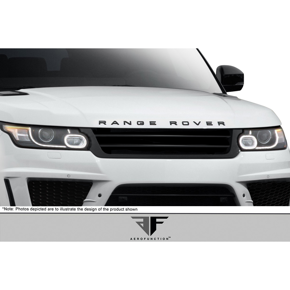 Modify your Land Rover Range Rover Sport 2014 with our Exterior/Complete Body Kits - Front view of vehicle grille at eye level