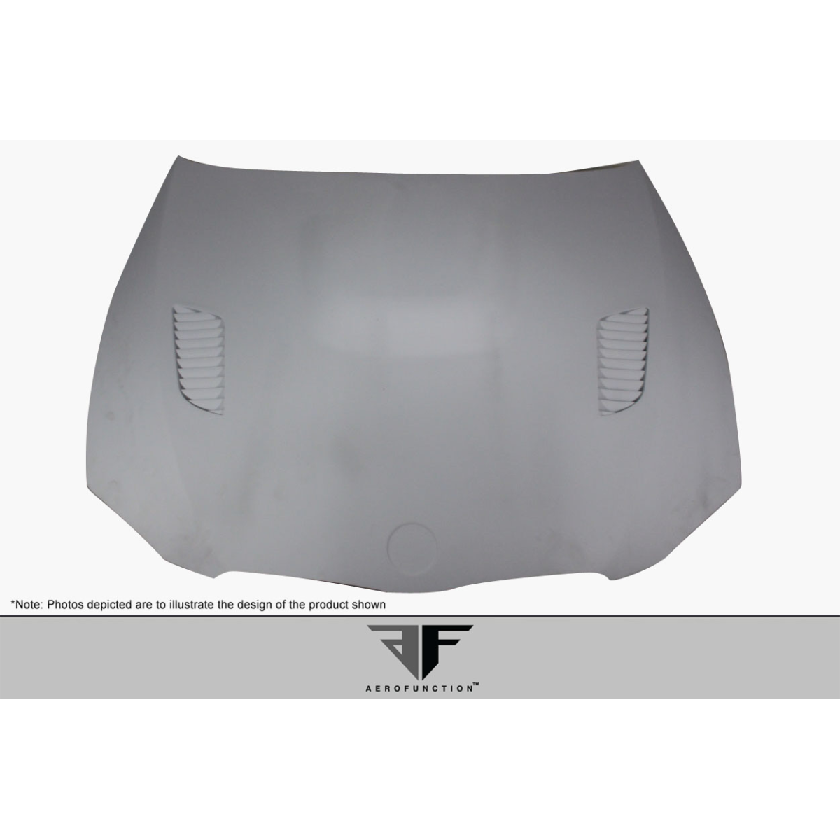 Modify your BMW 3-Series 2011 with our Exterior/Hoods - Front view of the car hood at a straight angle