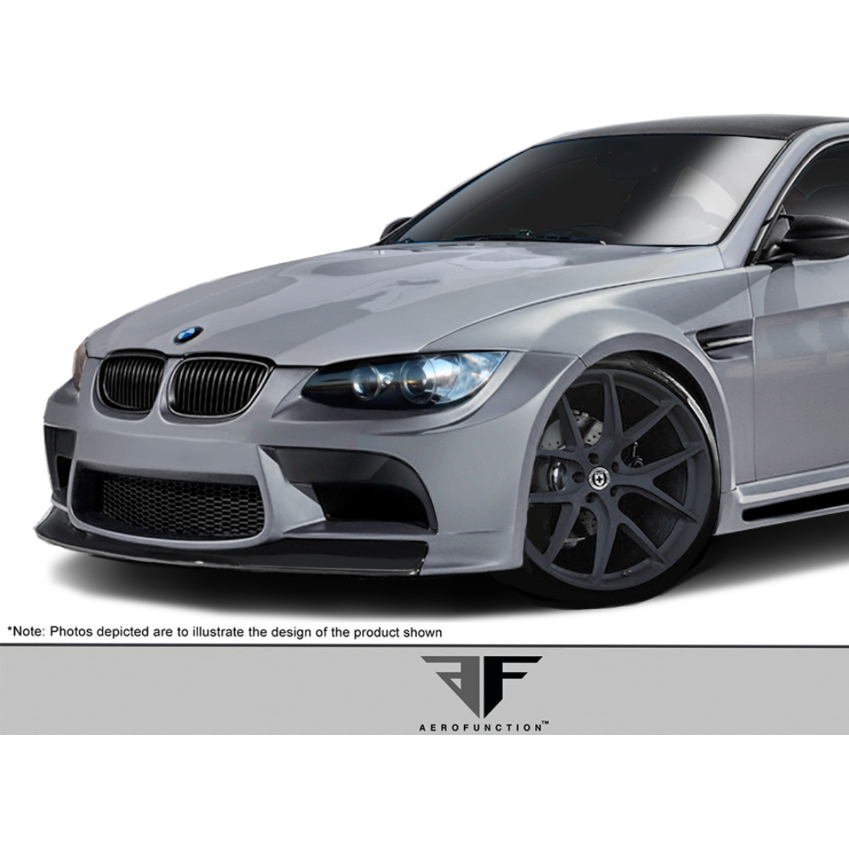 Modify your BMW M3 2008 with our Exterior/Complete Body Kits - Front angled view of BMW M3 E92 with bumper lip