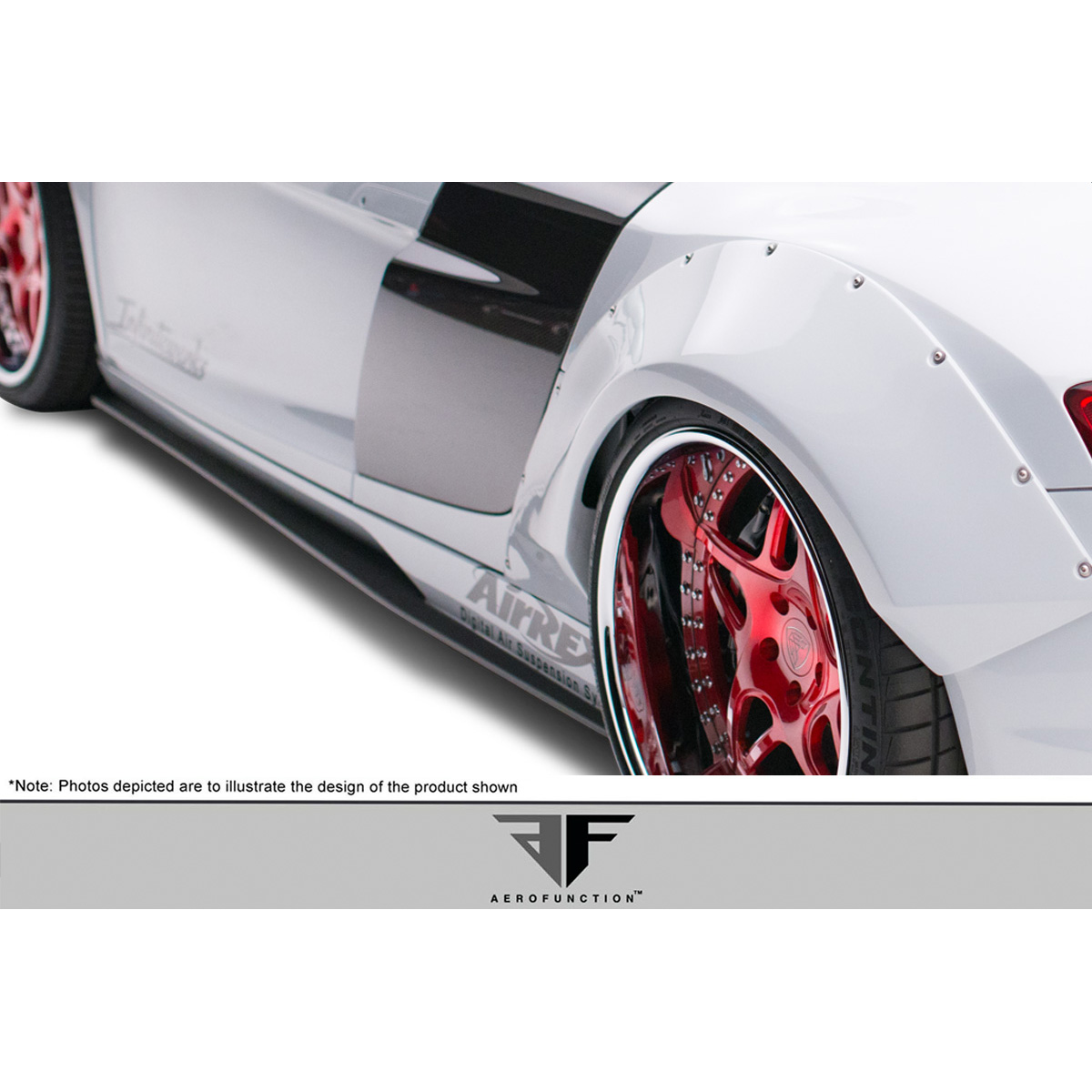 Modify your Audi R8 2008 with our Exterior/Side Skirts - Photo shows side view at a low angle