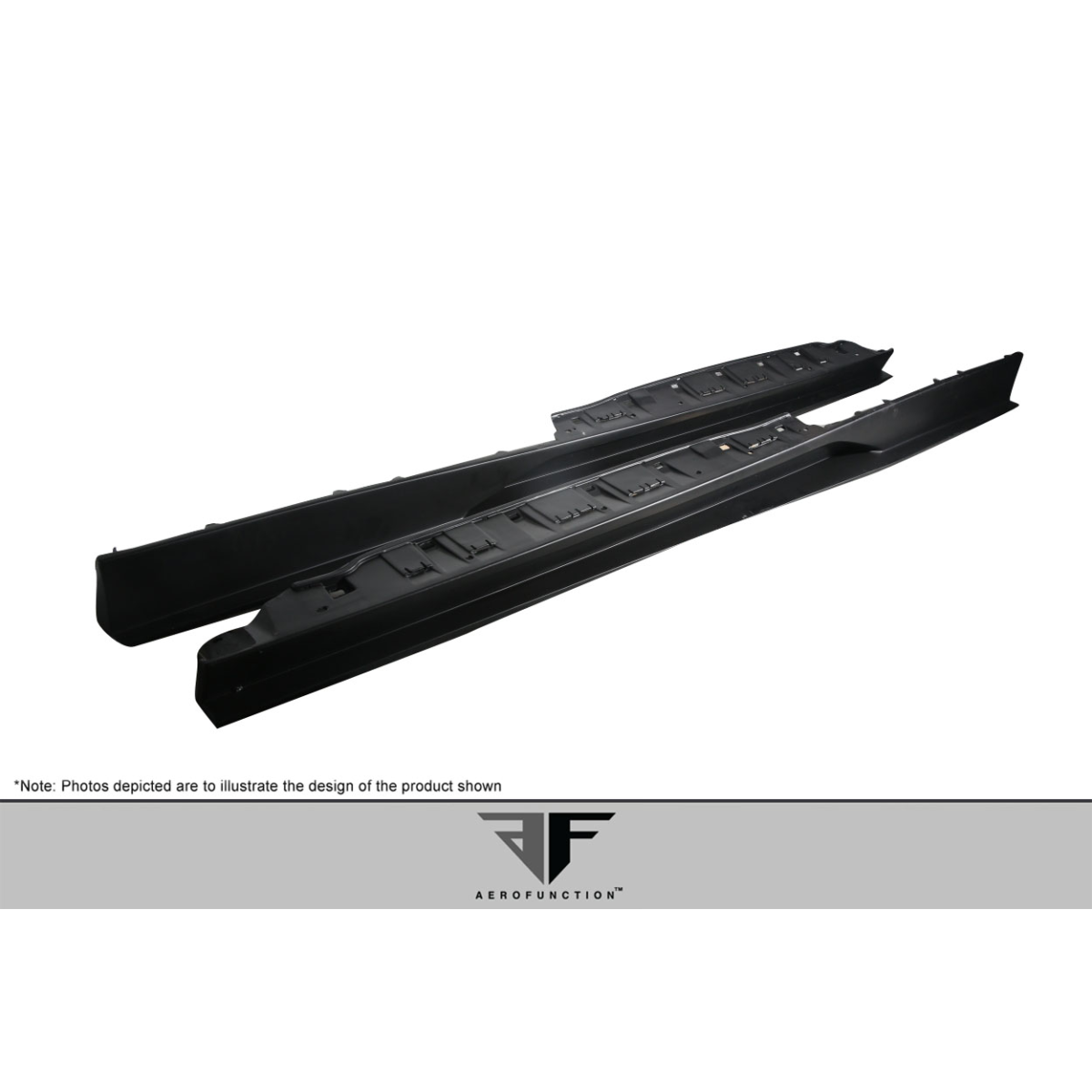 Modify your Audi R8 2008 with our Exterior/Side Skirts - Side view of car body kit parts in black