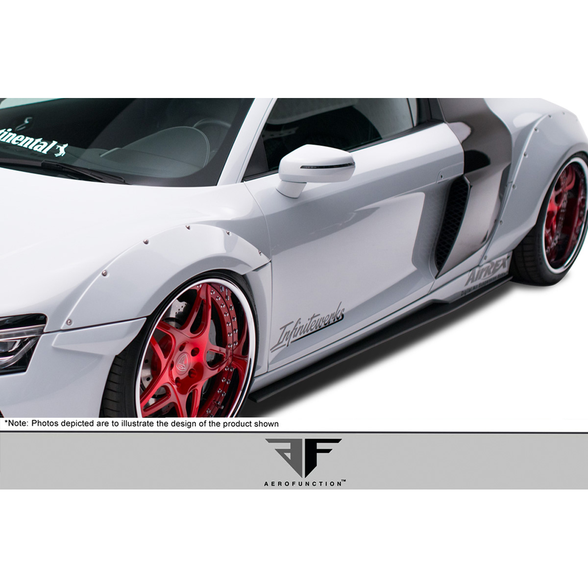 Modify your Audi R8 2008 with our Exterior/Side Skirts - Side view showcasing Audi R8 modified design